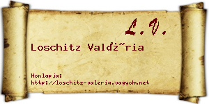 Loschitz Valéria névjegykártya